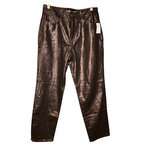 Old Navy Metallic Straight Leg Jeans - Black - Picture 1 of 8